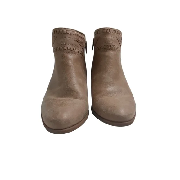 BareTraps Tan Ankle Booties with Low Heel - Picture 3 of 8